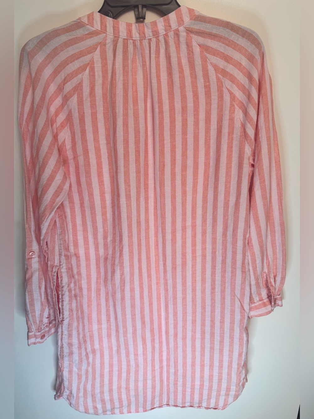 Martha Stewart 100% Linen Pink Stripe Tunic Cover Up Top Small - Picture 3 of 3
